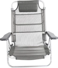 Bo-Camp Beach Chair - Monaco - Aluminium - Grijs -Buitenkampeer Winkel 1026x1200