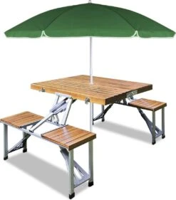 Merkloos Deuba Picknicktafel Campingtafel - Opvouwbaar Voor 4 Personen - Hout En Aluminium -Buitenkampeer Winkel 1053x1200 2
