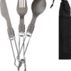 Navaris Campingbestek Van Titanium - Set Met Vork, Mes En Lepel - Inklapbaar - Bestekset Voor Onderweg - Inclusief Karabijnhaak En Bewaarzakje -Buitenkampeer Winkel 1053x1200 3