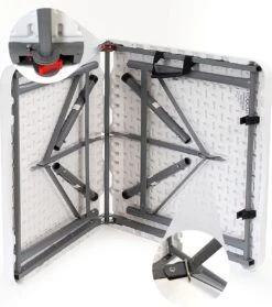 Toboli Klaptafel 120x60x74cm Campingtafel Wit; Bijzettafel, Inklapbare Tafel - Multistrobe -Buitenkampeer Winkel 1063x1200 2