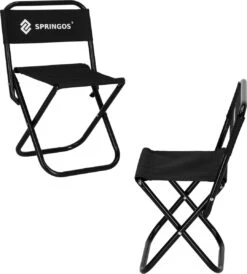 Springos Campingstoel | Kampeerstoel | Vouwstoel | Klapstoel | Zwart -Buitenkampeer Winkel 1080x1200