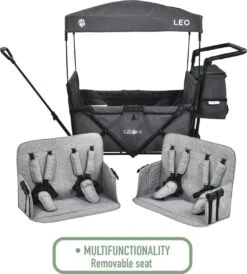 FableKids LEO X4Plus Opvouwbare Wagen Met Dak Fossil Grey -Buitenkampeer Winkel 1082x1200 6