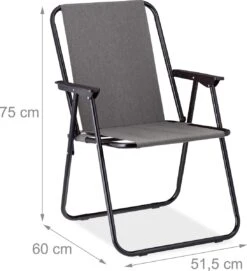 Relaxdays Campingstoel Inklapbaar Set Van 2 - Klapstoel 100 Kg - Visstoel Met Armleuningen - Grijs -Buitenkampeer Winkel 1094x1200