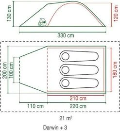 Coleman Darwin 3 Plus Koepeltent - 3-Persoons - Groen -Buitenkampeer Winkel 1097x1200