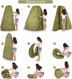 NordFalk Douchetent Pop-up 190 Cm - Camping Douche - Omkleedtent - Incl. Tentharingen En Draagtas - Groen -Buitenkampeer Winkel 1098x1200