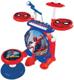 Lexibook Spider-Man Elektronische Drumkit Voor Kinderen, Realistisch Drumgeluid, 8-toetsen Toetsenbord, Mp3-stekker, Inclusief Stoel, Blauw/rood, K610SP -Buitenkampeer Winkel 1116x1200 3
