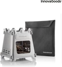Innovagoods INKLAPBARE STALEN CAMPINGOVEN FLAMET - Camping Oven - Mini Oven - Camping Oventje - Oventje Camping - Mini Oven Vrijstaand - Mini Oventje -Buitenkampeer Winkel 1120x1200