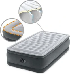 Intex Luchtbed - 1-Persoons - 99 X 191 X 46 Cm - Grijs - Met Ingebouwde Pomp, Hoeslaken Antraciet En Reparatieset -Buitenkampeer Winkel 1133x1200 3