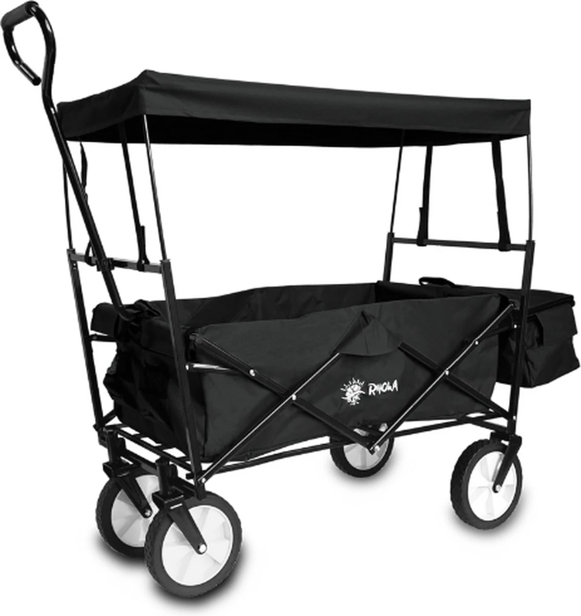 Rijoka Opvouwbare Bolderkar/Bolderwagen | Met Dakje En Draagtas | Zwart