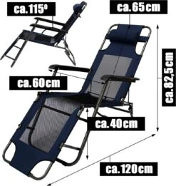 Ligstoel 155x60cm - Opvouwbaar Campingstoel Ligbed Strandstoel Tuinstoel Vouwligstoel Blauw -Buitenkampeer Winkel 1134x1200 1