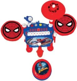Lexibook Spider-Man Elektronische Drumkit Voor Kinderen, Realistisch Drumgeluid, 8-toetsen Toetsenbord, Mp3-stekker, Inclusief Stoel, Blauw/rood, K610SP -Buitenkampeer Winkel 1134x1200