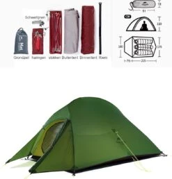 Cloud Up 3 Upgraded - Naturehike® - Tent 3 Persoons - Lichtgewicht Tent - Incl. Grondzeil - 20D 4000MM - Outdoor Kampeertent - Waterdicht - Hiking & Wandelen 20 Cloud Up 3 Upgraded - Naturehike® - Tent 3 Persoons - Lichtgewicht Tent - Incl. Grondzeil - 20D 4000MM - Outdoor Kampeertent - Waterdicht - Hiking & Wandelen -Buitenkampeer Winkel 1147x1200