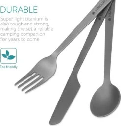 Navaris Campingbestek Van Titanium - Set Met Vork, Mes En Lepel - Bestekset Voor Onderweg En Op Reis - Inclusief Karabijnhaak En Bewaarzakje -Buitenkampeer Winkel 1152x1200 2