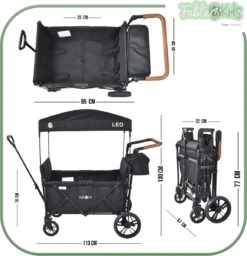 FableKids LEO X4Lite Opvouwbare Handkar Met Dak Onyx Zwart -Buitenkampeer Winkel 1159x1200 5