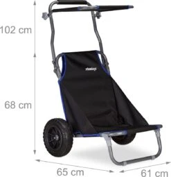 Relaxdays Strandkar Opvouwbaar - Strandstoel Met Zonnedak - Strand Stoel Op Wielen -Buitenkampeer Winkel 1162x1200 1