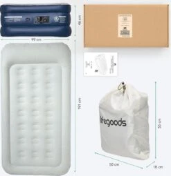LifeGoods Luchtbed - 1 Persoons - Met Ingebouwde Pomp - Incl. Draagtas En Reparatiekit -Buitenkampeer Winkel 1163x1200 4