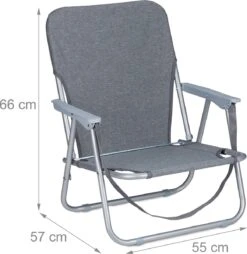 Relaxdays Strandstoel Opvouwbaar - Set Van 2 - Lage Campingstoel - Kampeerstoel Leuning - Grijs -Buitenkampeer Winkel 1165x1200