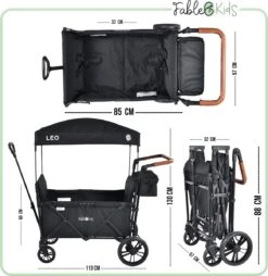 FableKids LEO X2 Lite Opvouwbare Handkar Met Dak Onyx Zwart -Buitenkampeer Winkel 1167x1200 8