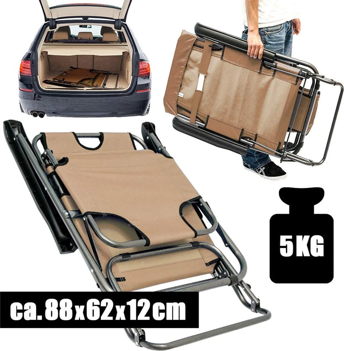 Ligstoel Opvouwbaar 155x60cm - Lichte Ligbed Relaxstoel Tuinstoel Campingstoel Strandstoel 14 Ligstoel Opvouwbaar 155x60cm - Lichte Ligbed Relaxstoel Tuinstoel Campingstoel Strandstoel - Afbeelding 12