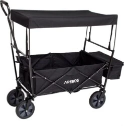 AREBOS Handwagen Vouwbare Dak Handwagen Vouwbare Trolley Uitrustingswagen Zwart -Buitenkampeer Winkel 1183x1200 8