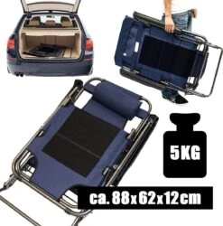 Ligstoel 155x60cm - Opvouwbaar Campingstoel Ligbed Strandstoel Tuinstoel Vouwligstoel Blauw -Buitenkampeer Winkel 1184x1200 3