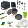 Camping Outdoor Kookset 13-delig Camping Servies En Pannen Pannenset Keukengerei - BPA-vrij & Geen Giftige Stoffen - Opvouwbaar & Licht - Ideaal Voor Reizen, Festival, Wandelen -Buitenkampeer Winkel 1188x1200 1