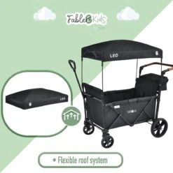 FableKids LEO X2 Lite Opvouwbare Handkar Met Dak Onyx Zwart -Buitenkampeer Winkel 1194x1200 4