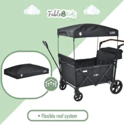 FableKids LEO X4Lite Opvouwbare Handkar Met Dak Onyx Zwart -Buitenkampeer Winkel 1194x1200 5