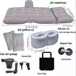 Sophie's Planet® - Auto Luchtbed Met Kussens En Pomp (Grijs) - Auto Matras - Achterbank Matras - Autobed - Car Matress - Comfortabel In De Auto Slapen -Buitenkampeer Winkel 1196x1200 17