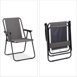 Relaxdays Campingstoel Inklapbaar Set Van 2 - Klapstoel 100 Kg - Visstoel Met Armleuningen - Grijs -Buitenkampeer Winkel 1198x1200 12