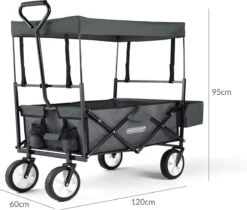 Monzana Bolderkar Opvouwbaar - 100 Liter - Met Afneembaar Dak Grijs -Buitenkampeer Winkel 1200x1020 6