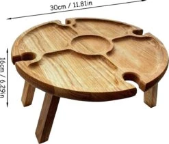 Merkloos Opvouwbare Draagbare Picknicktafel, Outdoor Opvouwbare Lichtgewicht Kampeertafel 30,5 Cm Kleine Houten Wijnpicknicktafel Voor Feest, Strand, Tuin, Camping, Barbecue, Reizen -Buitenkampeer Winkel 1200x1027 2