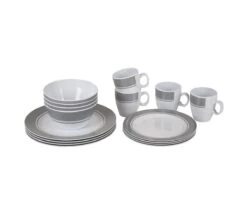 Bo-Camp - Servies - Classic - 16-Delig - Wit/Grijs -Buitenkampeer Winkel 1200x1050 24