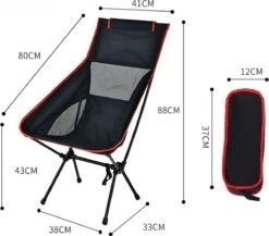 Lopoleis® Campingstoel – Campingstoel Opvouwbaar – Visstoel – Vouwstoel – Strandstoel – Inklapbaar – Lichtgewicht – Outdoor Stoel - Hoge Rugleuning -Buitenkampeer Winkel 1200x1053