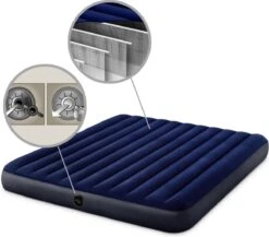 Intex Luchtbedset Intex Luchtbed - 2-Persoons - 183 X 203 X 25 Cm - Blauw + Intex Elektrische Pomp - 650 Liter/min + Hoeslaken Wit + Reparatieset -Buitenkampeer Winkel 1200x1053 4