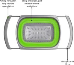 Buxibo - 3-Delige Keuken Vergiet Set Inklapbaar Groen/Grijs -Buitenkampeer Winkel 1200x1056 5