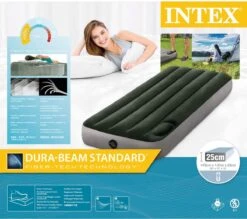 Intex Luchtbed - 1-Persoons - 76 X 191 X 25 Cm - Groen - Met Ingebouwde Voetpomp + Hoeslaken Wit + Reparatieset -Buitenkampeer Winkel 1200x1064 2