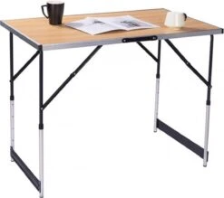 Kamyra® Campingtafel Inklapbaar - Kampeertafel, Partytafel - Opvouwbaar, Lichtgewicht & In Hoogte Verstelbaar - Aluminium/Hout -Buitenkampeer Winkel 1200x1066 1
