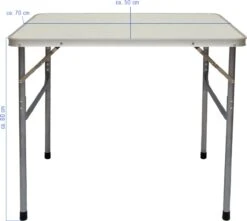 Alu Campingtafel 70x55cm - Inklapbbar Kampeertafel - Picknicktafel Licht Vouwtafel Klaptafel Grijs -Buitenkampeer Winkel 1200x1072