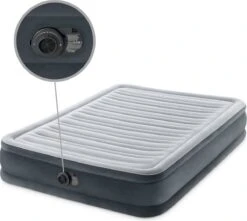 Intex Luchtbed - Twijfelaar - 137 X 191 X 33 Cm - Grijs - Met Ingebouwde Pomp, Hoeslaken Antraciet En Reparatieset -Buitenkampeer Winkel 1200x1073 2