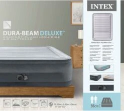 Intex Luchtbed - 2-Persoons - 152 X 203 X 33 Cm - Grijs - Met Ingebouwde Pomp, Hoeslaken Antraciet En Reparatieset -Buitenkampeer Winkel 1200x1074 5