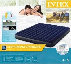 Intex Luchtbedset Intex Luchtbed - 2-Persoons - 183 X 203 X 25 Cm - Blauw + Intex Elektrische Pomp - 650 Liter/min + Hoeslaken Wit + Reparatieset -Buitenkampeer Winkel 1200x1084 6
