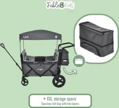 FableKids LEO X4Plus Opvouwbare Wagen Met Dak Fossil Grey -Buitenkampeer Winkel 1200x1089 3