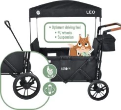 FableKids LEO X4Lite Opvouwbare Handkar Met Dak Onyx Zwart -Buitenkampeer Winkel 1200x1089 4