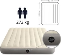 Intex Luchtbedset Intex Luchtbed - 2-Persoons - 152 X 203 X 25 Cm - Beige + Intex Elektrische Pomp - 650 Liter/min + Hoeslaken Wit + Reparatieset -Buitenkampeer Winkel 1200x1090 7