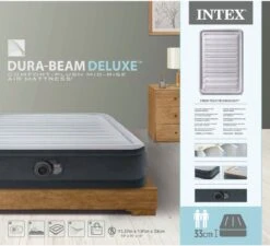 Intex Luchtbed - Twijfelaar - 137 X 191 X 33 Cm - Grijs - Met Ingebouwde Pomp, Hoeslaken Antraciet En Reparatieset -Buitenkampeer Winkel 1200x1095 2