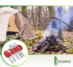 Roestvrij Staal Bestek (kampeerset) – Draagbare Reislepels, -vork En -mes Voor Festivals, Camping Of Trektochten - Wordt Geleverd Met Een Neopreen Draagtasje Met Een Lichtgewicht Flesopener -Buitenkampeer Winkel 1200x1100 1