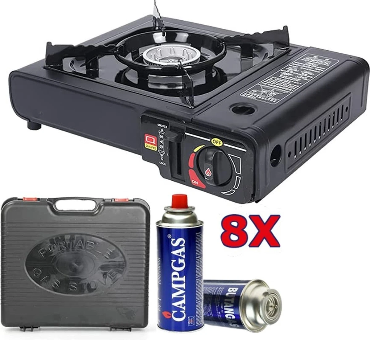 Borvat® |Draagbare Gasfornuis - Camping Kookstel - Inclusief 8 Gasflessen - Gas Stove - Gasfornuis - Kooktoestel - Outdoor - Op Reis + Gratis Smartphone Auto Magneethouder. 3 Borvat® |Draagbare Gasfornuis - Camping Kookstel - Inclusief 8 Gasflessen - Gas Stove - Gasfornuis - Kooktoestel - Outdoor - Op Reis + Gratis Smartphone Auto Magneethouder.