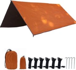 Merkloos TDR - Outdoor Draagbaar Zonnescherm Met Opbergtas - Waterdicht-SPF - Tarps Voor Kamperen300 * 300cm - 3-4Personen - Orange -Buitenkampeer Winkel 1200x1104 8