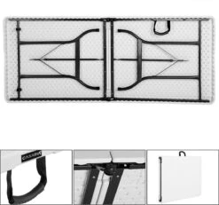 Casaria Tuintafel Opvouwbaar – Met Draaggreep 220x70 Cm – Wit -Buitenkampeer Winkel 1200x1121 1